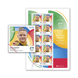 Nina Kennedy, Athletics: Women’s Pole Vault – Paris 2024 Olympics Gold Medal Stamps product photo