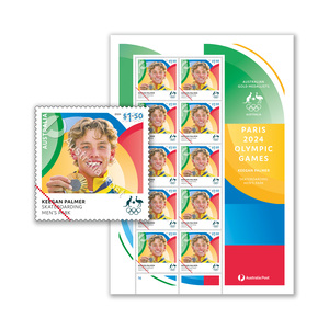 Keegan Palmer, Skateboarding: Men's Park – Paris 2024 Olympics Gold Medal Stamps product photo